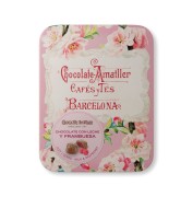 Amatller - Gevulde bloemblaadjes van melkchocolade met framboos in bewaarblik - 72 gram