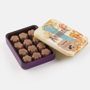 Amatller - Gevulde bloemblaadjes van melkchocolade met capuccino in bewaarblik - 72 gram