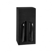 Luxe relatiegeschenken doos zwart met venster - 2-vaks