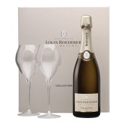 Louis Roederer - Collection 245 in giftbox met 2 glazen  - 0.75L